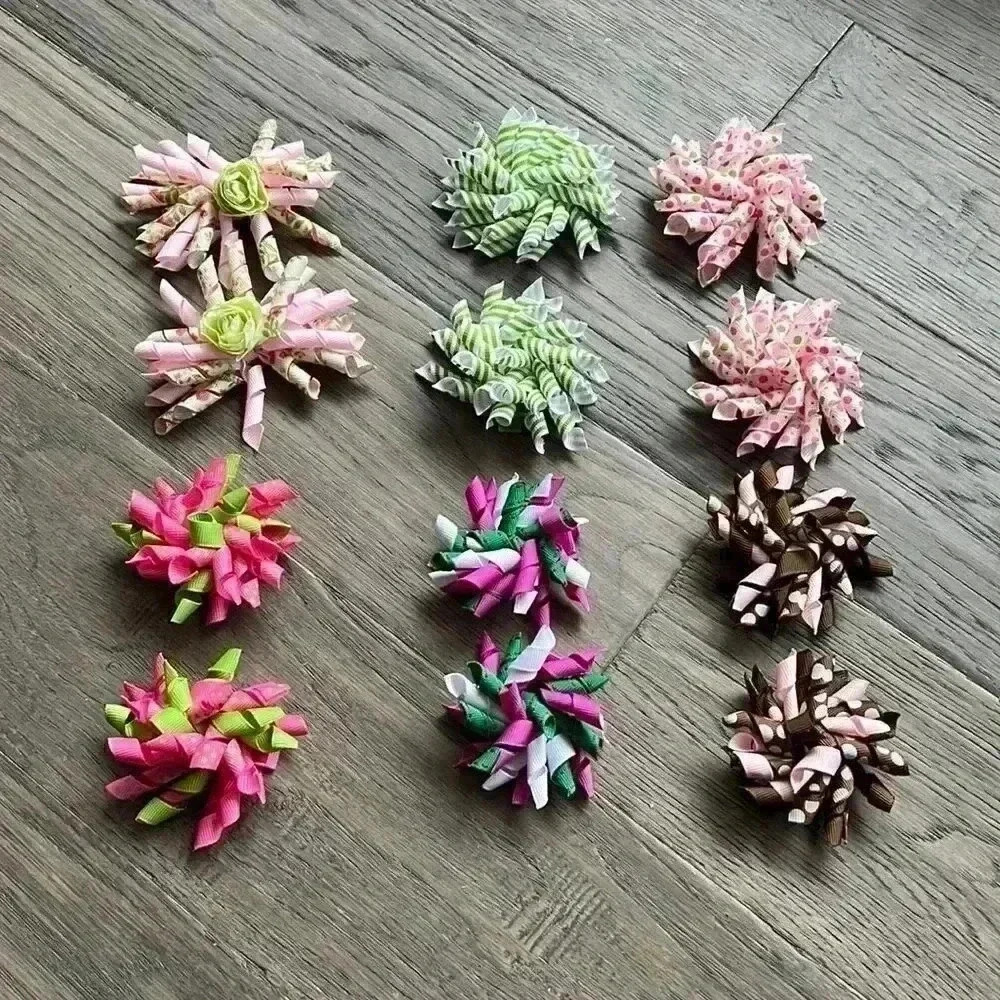 𝅺✨2/$30✨handmade Hair  Bows | Colourful handmade Korker bows pack of 12